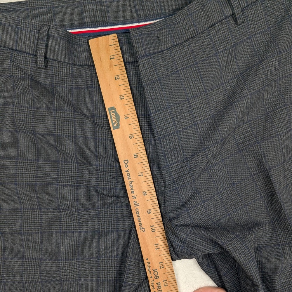 Tommy Hilfiger Tate Dress Pants Mens 42x30 Gray Glen Plaid Flat Front Stretch - Picture 5 of 9